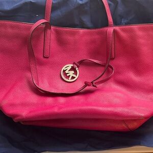 Michael Kors Pink Leather with Silver Logo